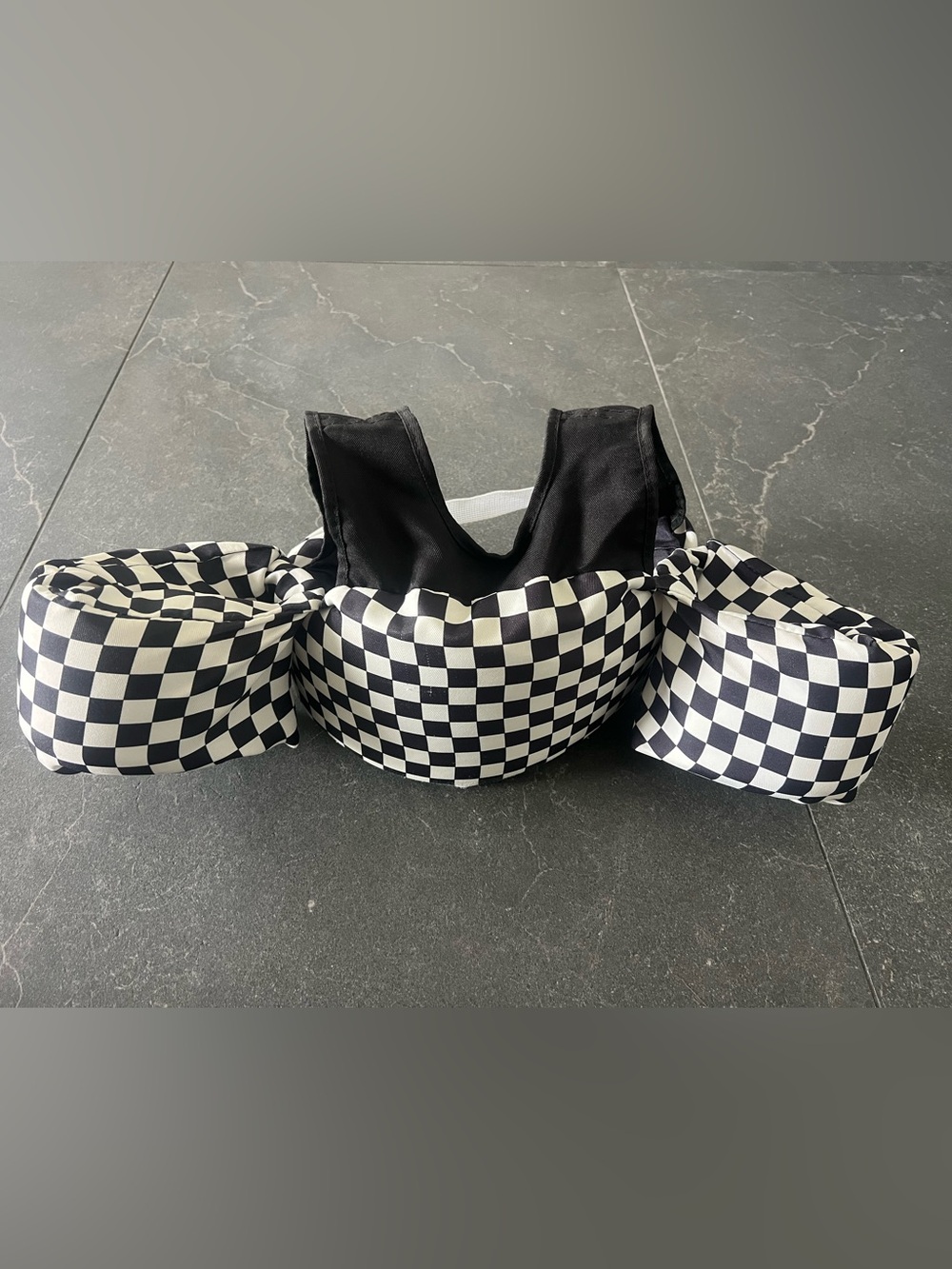 Black & White Checkered Kids Swim Float Vest